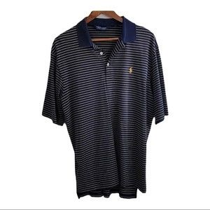 Polo Ralph Lauren Men's Blue & Yellow Striped Golf Shirt Sz L